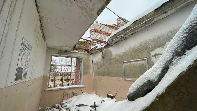 Destroyed hospital in Ukraine