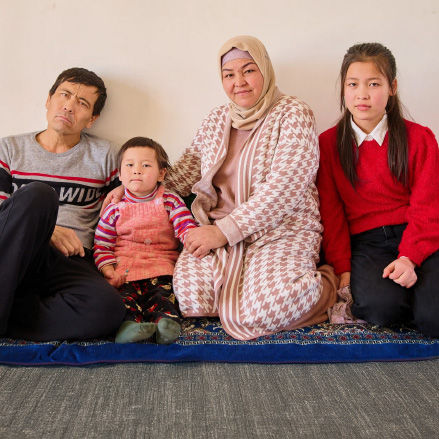 Rural family in Uzbekistan