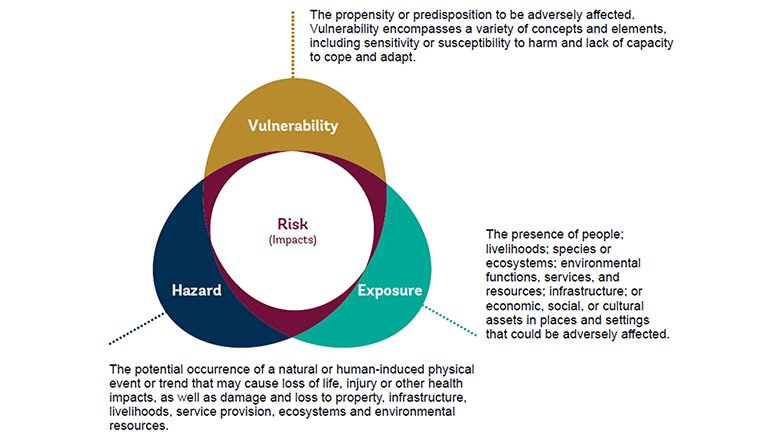 The impact of extreme weather events: hazard, exposure and vulnerability