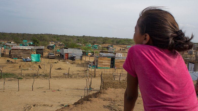 Venezuelan girl on the border with Colombia