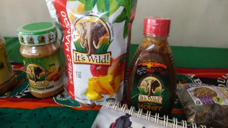 a jar of honey and peanut butter and chips