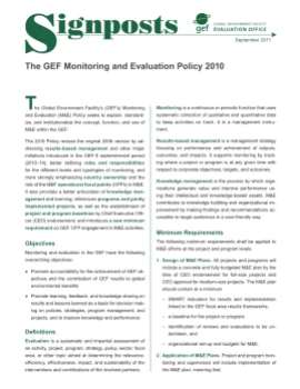 GEF Monitoring and Evaluation Policy 2010
