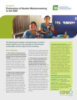 Evaluation of Gender Mainstreaming in the GEF