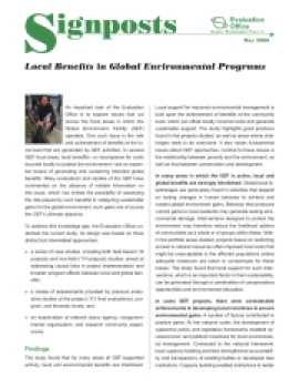 Role of Local Benefits in Global Environmental Programs