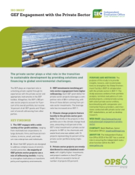 GEF Engagement with the Private Sector
