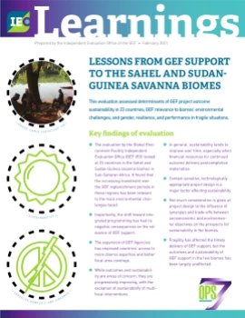 Lessons from GEF Support to the Sahel and Sudan-Guinea Savanna Biomes